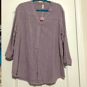 Purple 3/4 sleeve maternity tunic